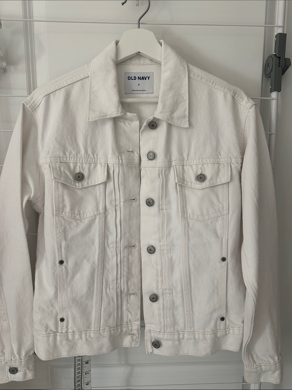 Old Navy White Men's Denim Jacket Lightweight Trucker